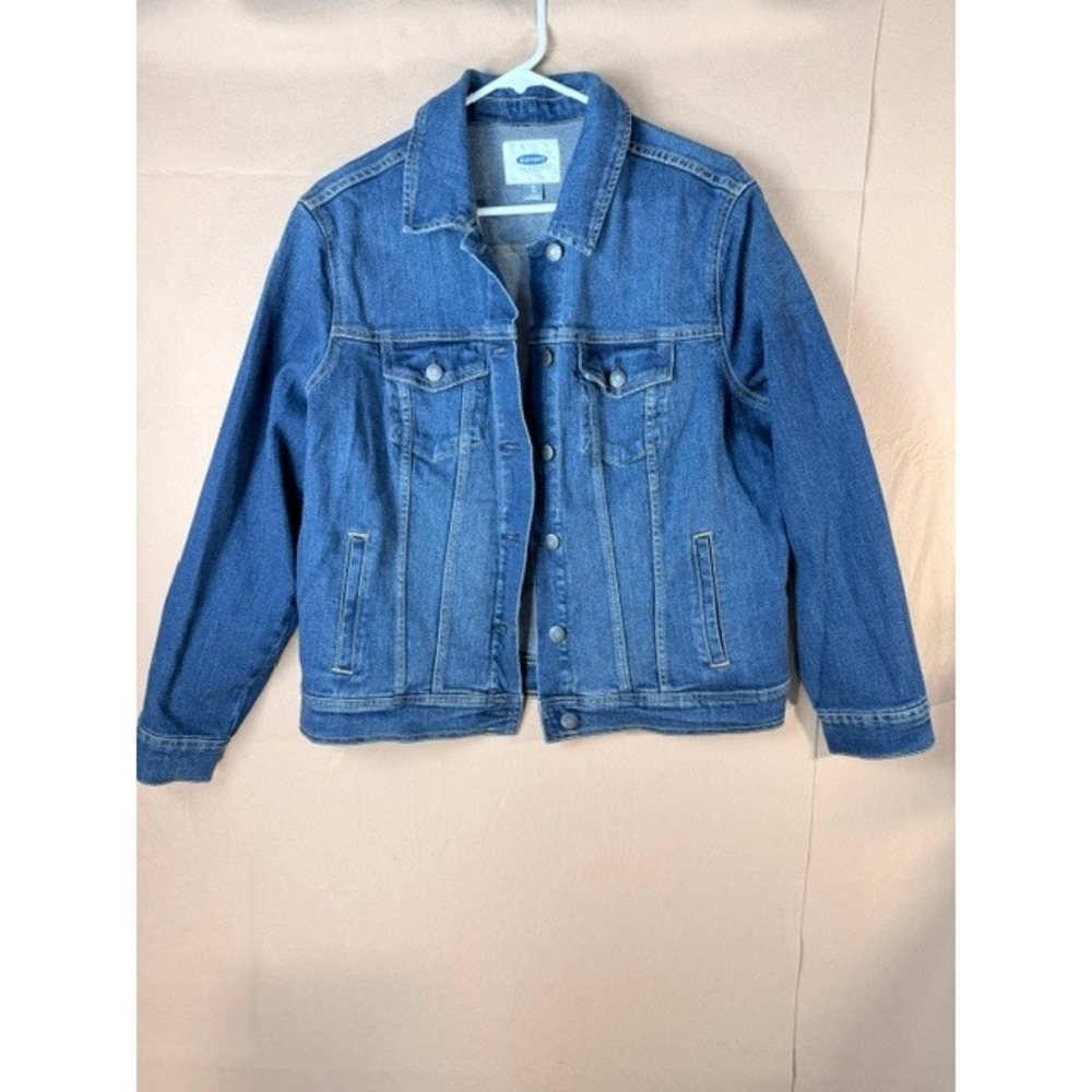 Old Navy Women's XL Classic Blue Denim Jean Jacket Trucker Stretch